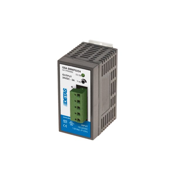 GSA SWNP02/24 100-240VAC/24VDC 2A Alimentatore switching monofase