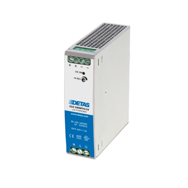 GSA SWNP05/24 100-240VAC/24VDC 5A Alimentatore switching monofase